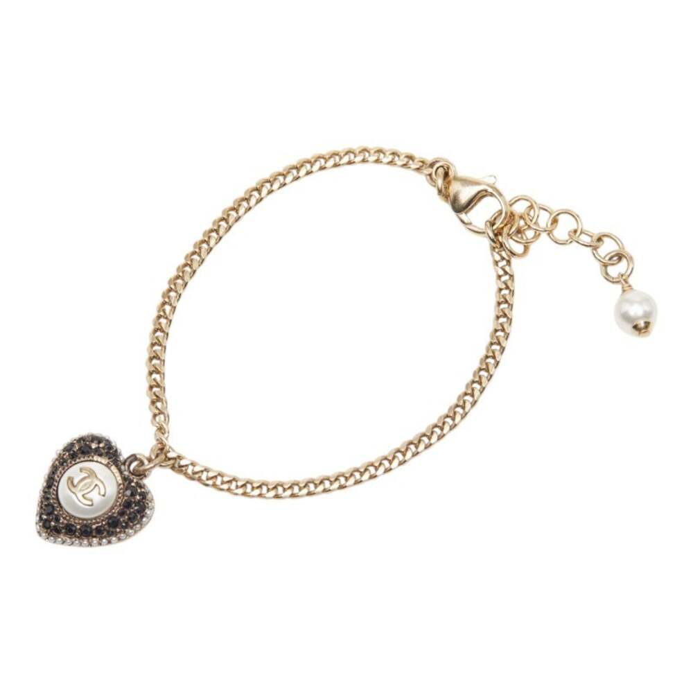 Chanel Cc Logo Heart Bracelet Gold-Tone #287790C98B